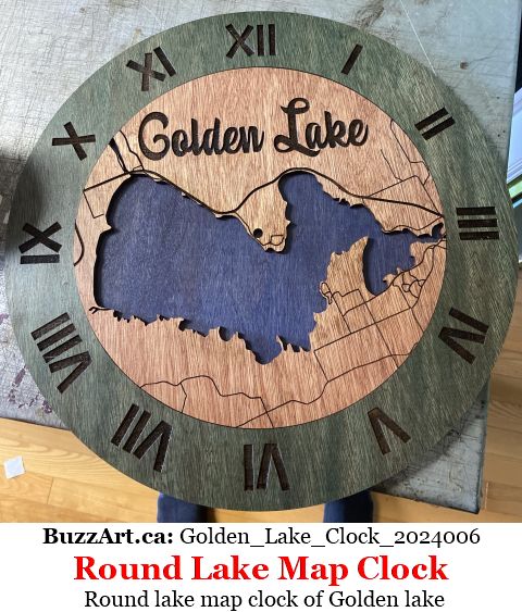 Round lake map clock of Golden lake